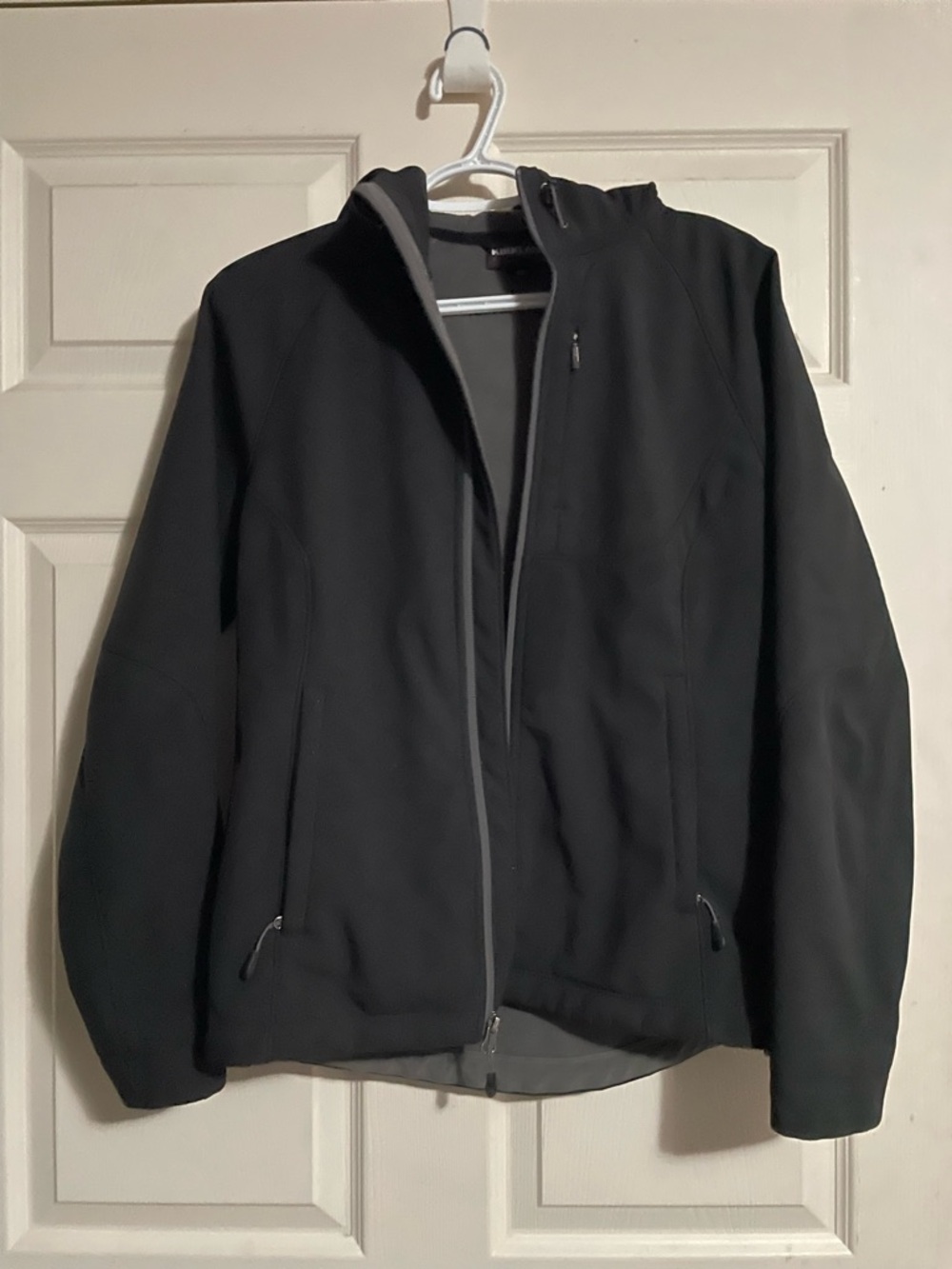 Kirkland Signature Black Hooded Softshell Jacket